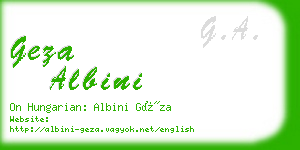 geza albini business card